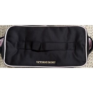 Victoria's Secret Travel Lingerie Bag Black Zip w/ Pink Satin Compartments